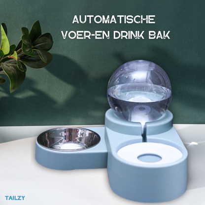 Hauskraft Automatische Voer- en Drinkbak 2-in-1 - Cremé - 25x23x20cm Hauskraft Automatische Voer- en Drinkbak 2-in-1 - Cremé - 25x23x20cm